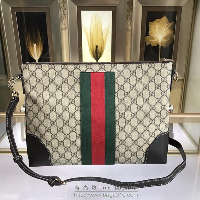 GUCCI 古馳男包 新款 474139 GG Supreme高級人造革郵差包 Gucci男包 Gucci男士單肩斜挎包